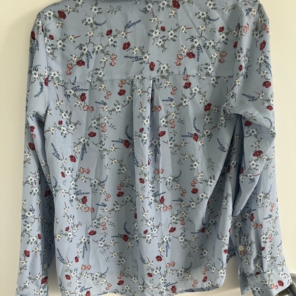 Frank And Oak Blue Floral Button-Down Long Sleeve Blouse Women’s Size S - Picture 4 of 4